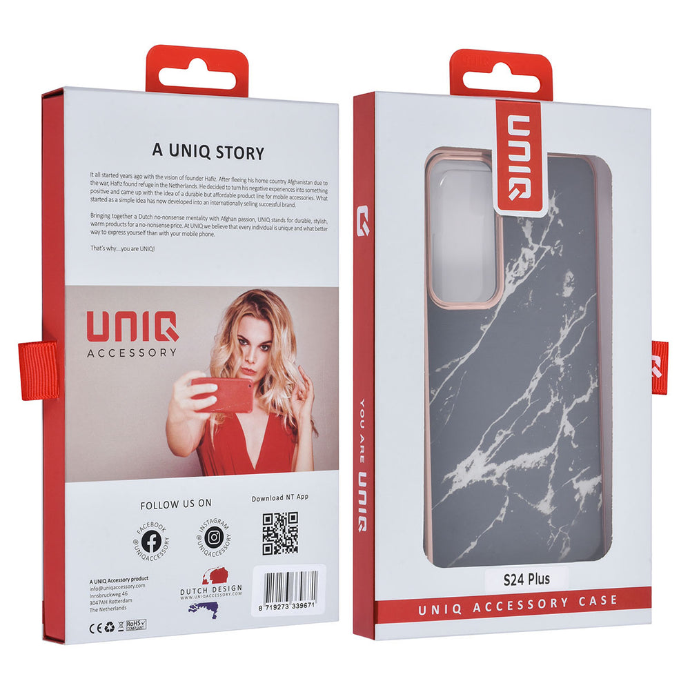 UNIQ Accessory Samsung Galaxy S24 Plus Backcover hoesje - Marble Black-Hoesjes-Ilumina Benelux