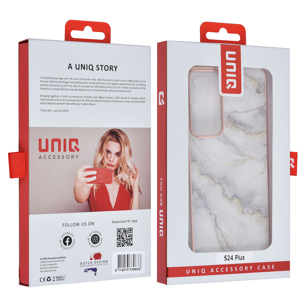 UNIQ Accessory Samsung Galaxy S24 Plus Backcover hoesje - Marble Grey-Hoesjes-Ilumina Benelux