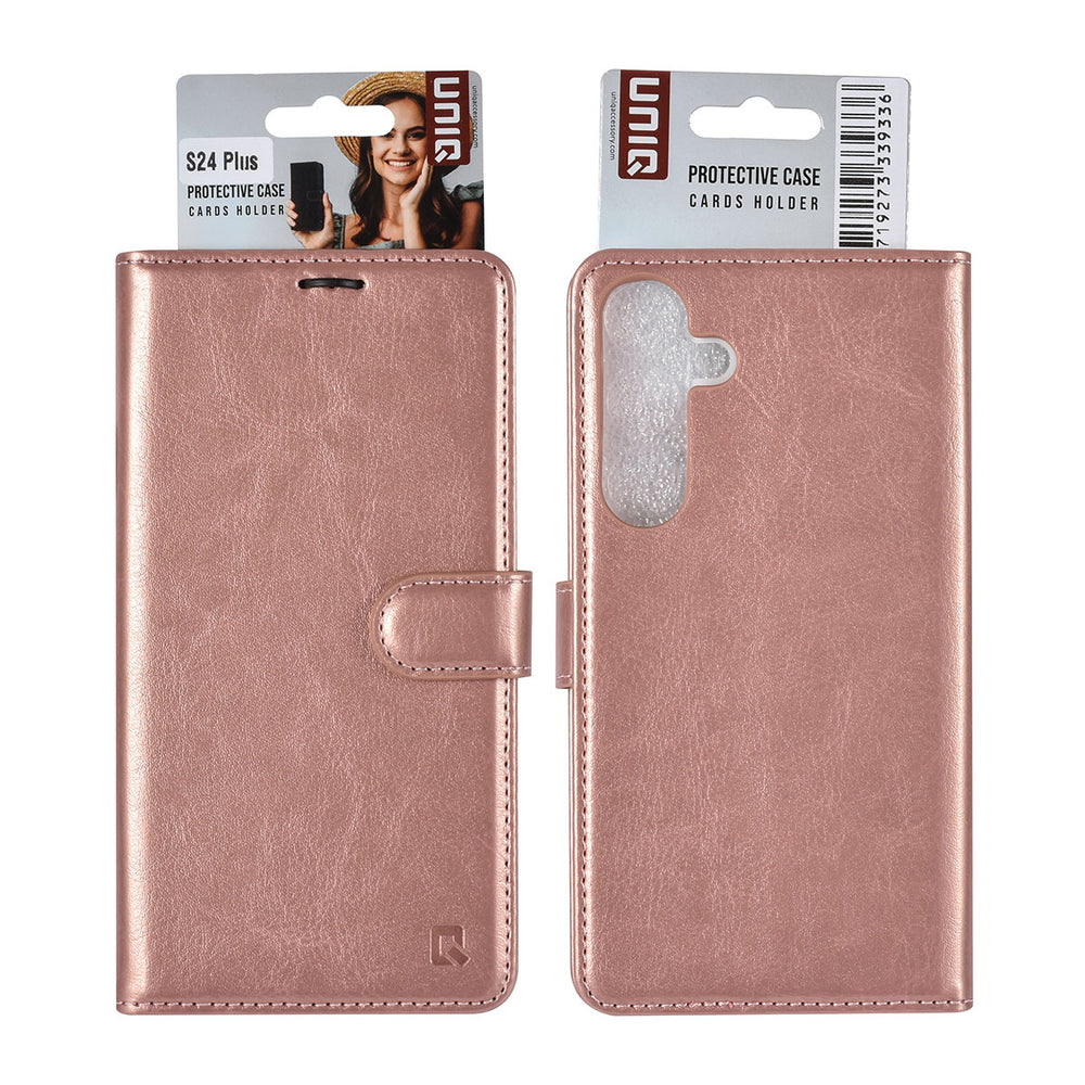 UNIQ Accessory Samsung Galaxy S24 Plus Book Case hoesje 3 pasjeshouder - Rose Gold-Hoesjes-Ilumina Benelux