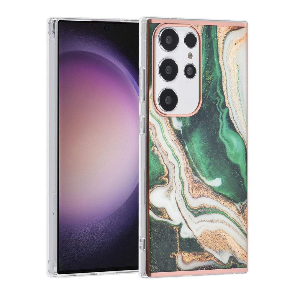 UNIQ Accessory Samsung Galaxy S24 Ultra Backcover hoesje - Marble Green-Hoesjes-Ilumina Benelux
