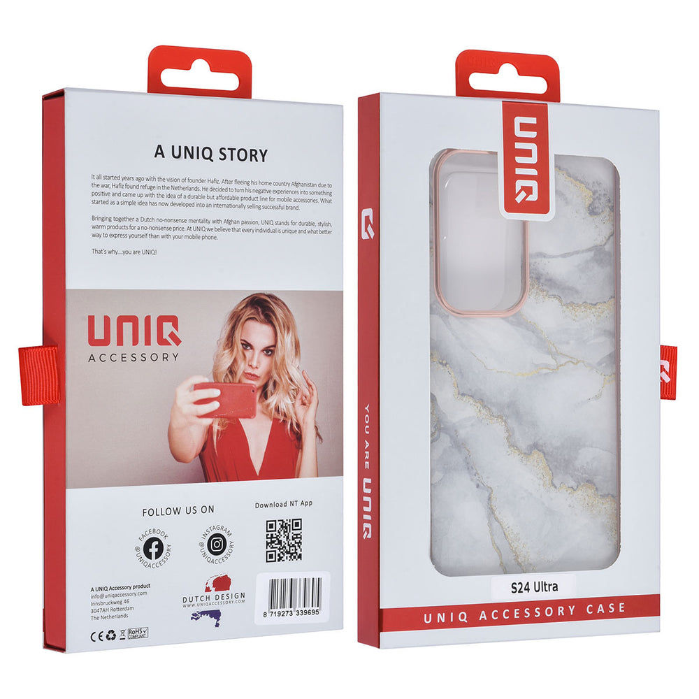UNIQ Accessory Samsung Galaxy S24 Ultra Backcover hoesje - Marble Grey-Hoesjes-Ilumina Benelux