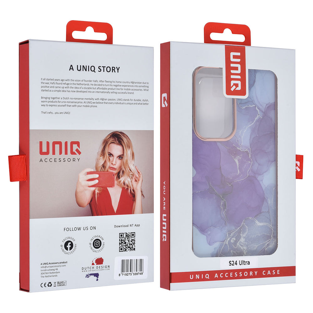 UNIQ Accessory Samsung Galaxy S24 Ultra Backcover hoesje - Marble Purple-Hoesjes-Ilumina Benelux