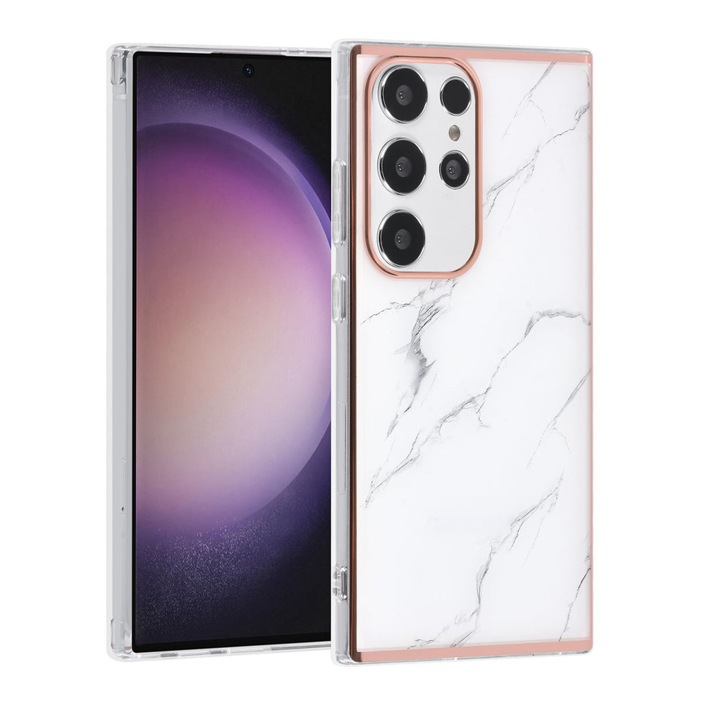 UNIQ Accessory Samsung Galaxy S24 Ultra Backcover hoesje - Marble White-Hoesjes-Ilumina Benelux