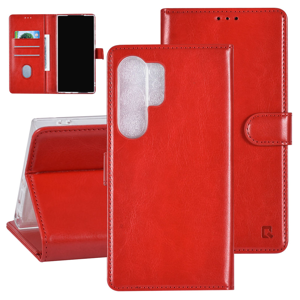 UNIQ Accessory Samsung Galaxy S24 Ultra Book Case hoesje 3 pasjeshouder - Rood-Hoesjes-Ilumina Benelux