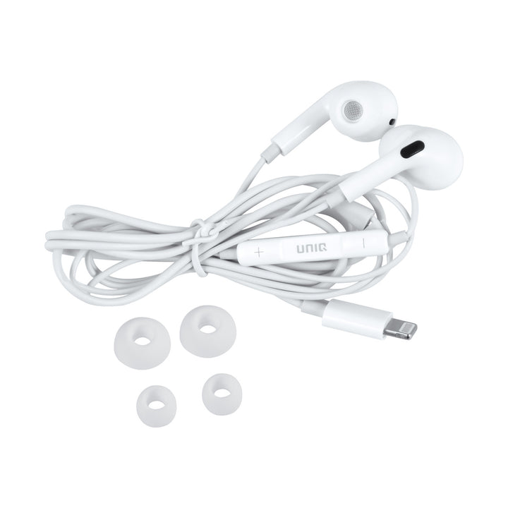 UNIQ Accessory Stereo Oordopjes met Lightning output - Wit-In-ear koptelefoon-Ilumina Benelux