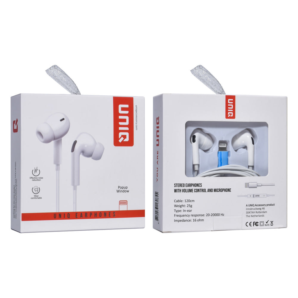 UNIQ Accessory Stereo Oordopjes met Lightning output - Wit-In-ear koptelefoon-Ilumina Benelux