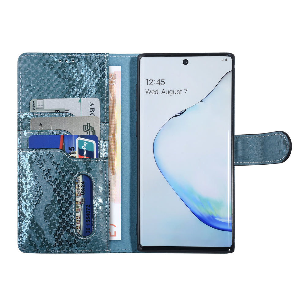 UNIQ Accessory Turquoise Slangenleer hoesje voor Galaxy Note 10 - Book Case(N970F)-Hoesjes-Ilumina Benelux
