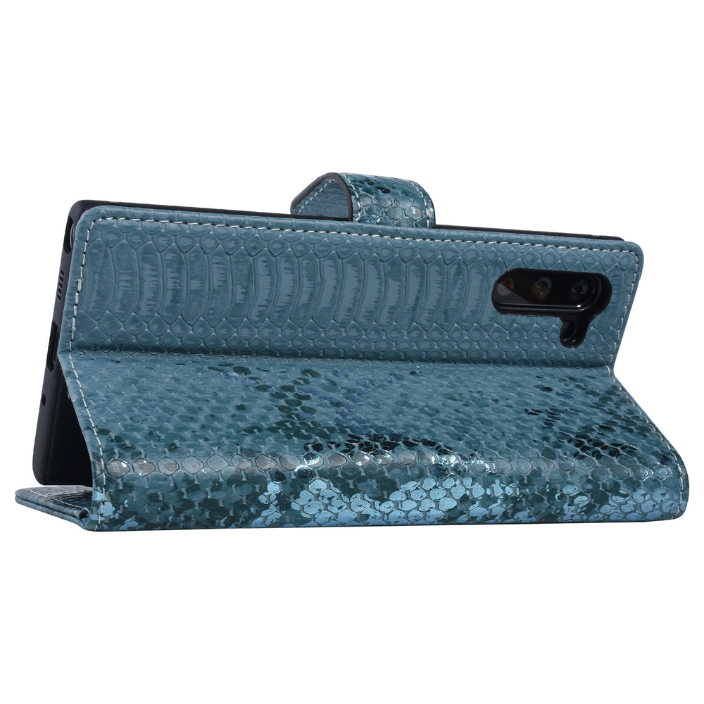 UNIQ Accessory Turquoise Slangenleer hoesje voor Galaxy Note 10 - Book Case(N970F)-Hoesjes-Ilumina Benelux