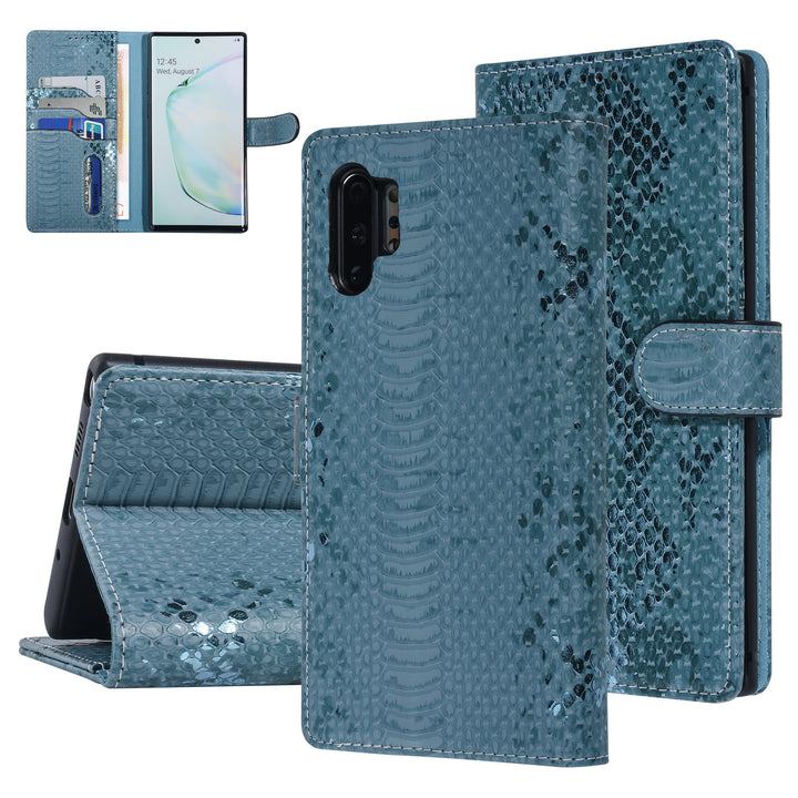 UNIQ Accessory Turquoise Slangenleer hoesje voor Galaxy Note 10 Plus - Book Case (N975F)-Hoesjes-Ilumina Benelux