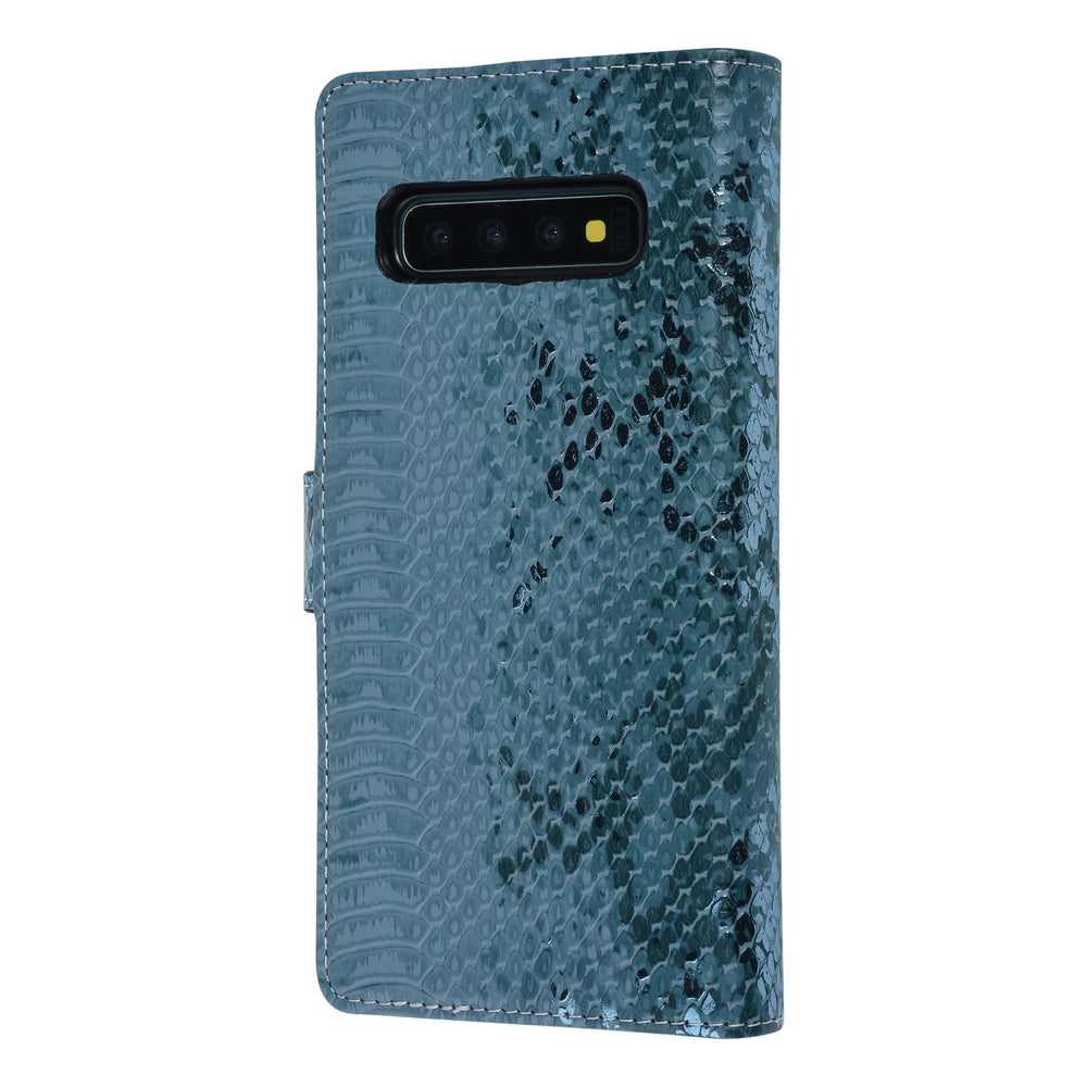 UNIQ Accessory Turquoise Slangenleer hoesje voor Galaxy S10 Plus - Book Case-Hoesjes-Ilumina Benelux
