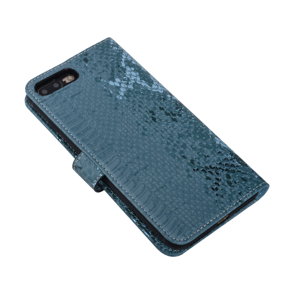 UNIQ Accessory Turquoise Slangenleer hoesje voor iPhone 7-8 Plus - Book Case-Hoesjes-Ilumina Benelux