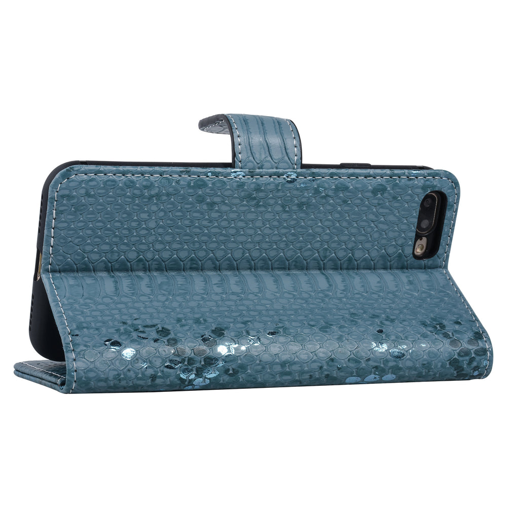 UNIQ Accessory Turquoise Slangenleer hoesje voor iPhone 7-8 Plus - Book Case-Hoesjes-Ilumina Benelux