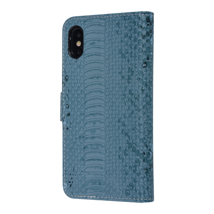 UNIQ Accessory Turquoise Slangenleer hoesje voor iPhone X-Xs - Book Case-Hoesjes-Ilumina Benelux