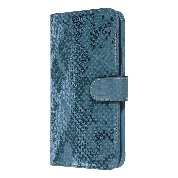 UNIQ Accessory Turquoise Slangenleer hoesje voor iPhone XR - Book Case-Hoesjes-Ilumina Benelux