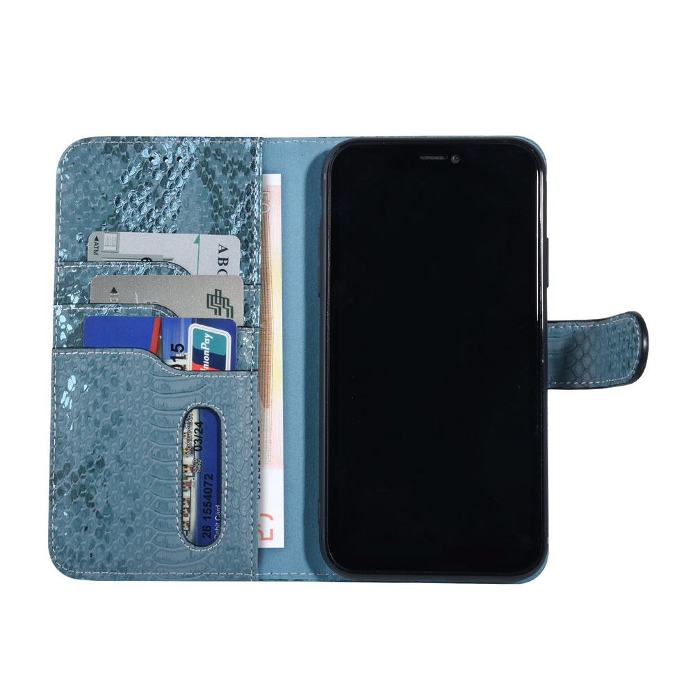 UNIQ Accessory Turquoise Slangenleer hoesje voor iPhone Xs Max - Book Case-Hoesjes-Ilumina Benelux