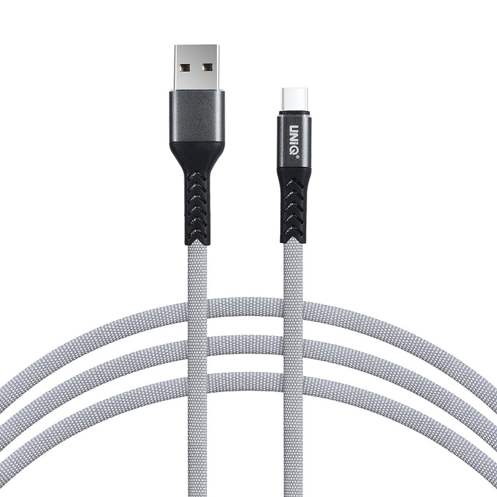 UNIQ Accessory USB Type-C Kabel 200cm snellader dataoverdracht - Grijs-USB-Kabels-Ilumina Benelux