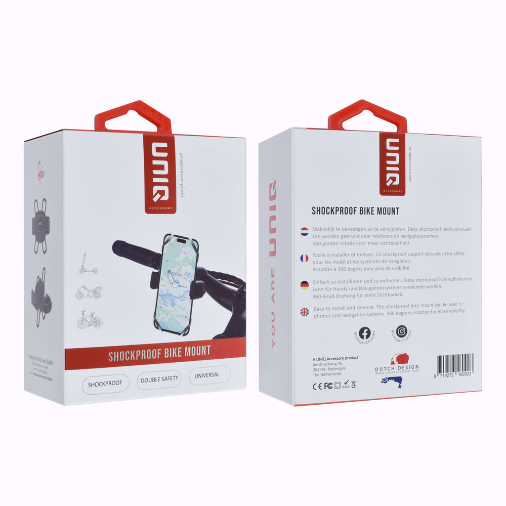 UNIQ Accessory Universele Schokbestendige Fietshouder - Zwart-Telefoonhouders-Ilumina Benelux