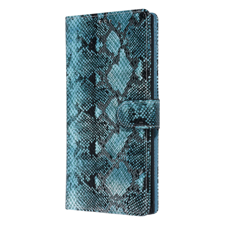 UNIQ Accessory Zwart en Blauw Slangenleer hoesje voor Galaxy Note 10 Plus - Book Case (N975F)-Hoesjes-Ilumina Benelux