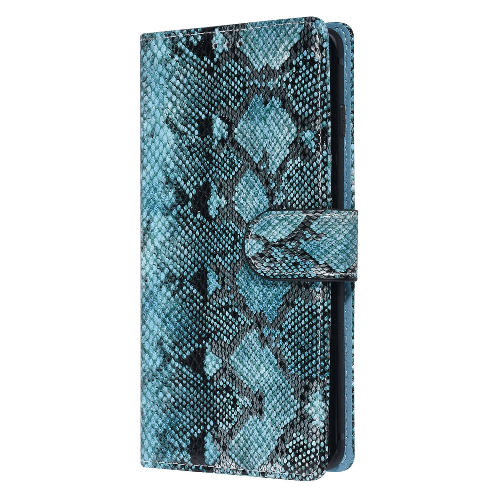 UNIQ Accessory Zwart en Blauw Slangenleer hoesje voor Galaxy S10 Plus - Book Case-Hoesjes-Ilumina Benelux