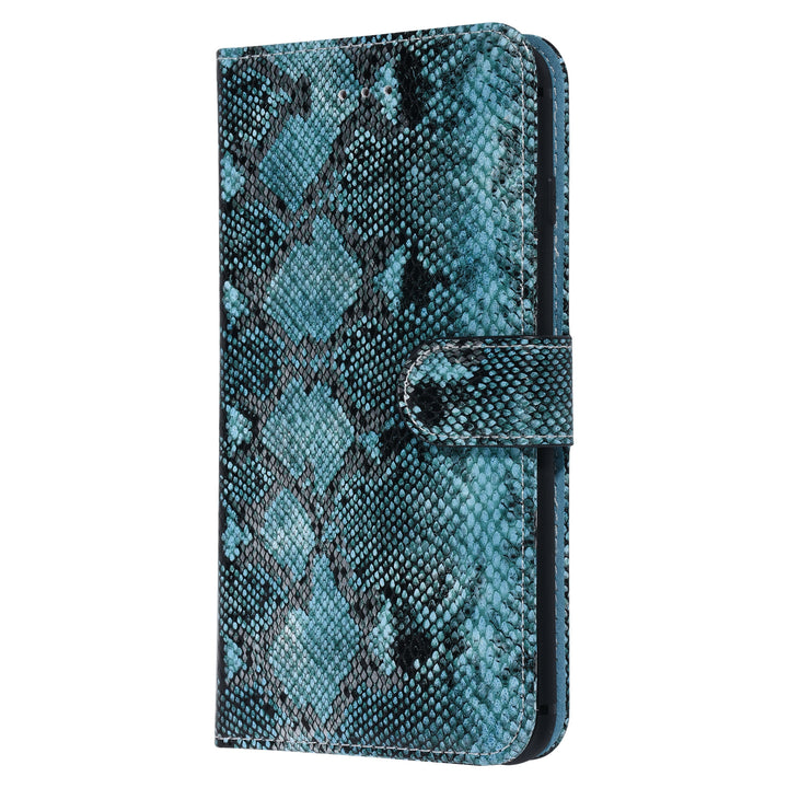 UNIQ Accessory Zwart en Blauw Slangenleer hoesje voor iPhone 7-8 Plus- Book Case-Hoesjes-Ilumina Benelux