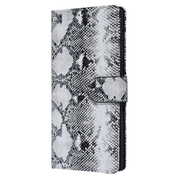 UNIQ Accessory Zwart en Wit Slangenleer hoesje voor Galaxy Note 10 - Book Case(N970F)-Hoesjes-Ilumina Benelux