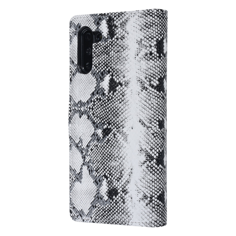 UNIQ Accessory Zwart en Wit Slangenleer hoesje voor Galaxy Note 10 - Book Case(N970F)-Hoesjes-Ilumina Benelux