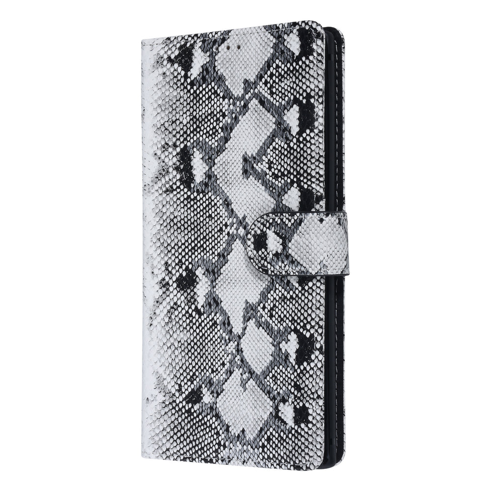 UNIQ Accessory Zwart en Wit Slangenleer hoesje voor Galaxy Note 10 Plus - Book Case (N975F)-Hoesjes-Ilumina Benelux