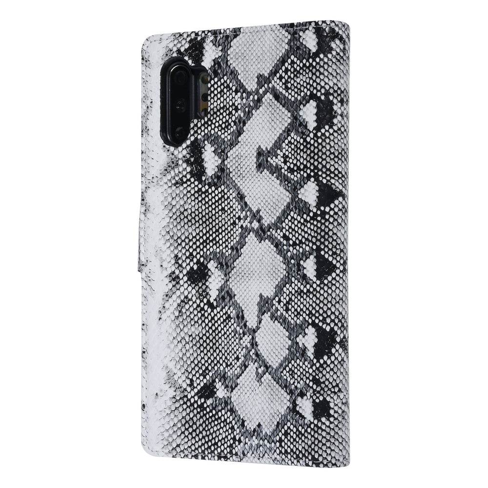 UNIQ Accessory Zwart en Wit Slangenleer hoesje voor Galaxy Note 10 Plus - Book Case (N975F)-Hoesjes-Ilumina Benelux