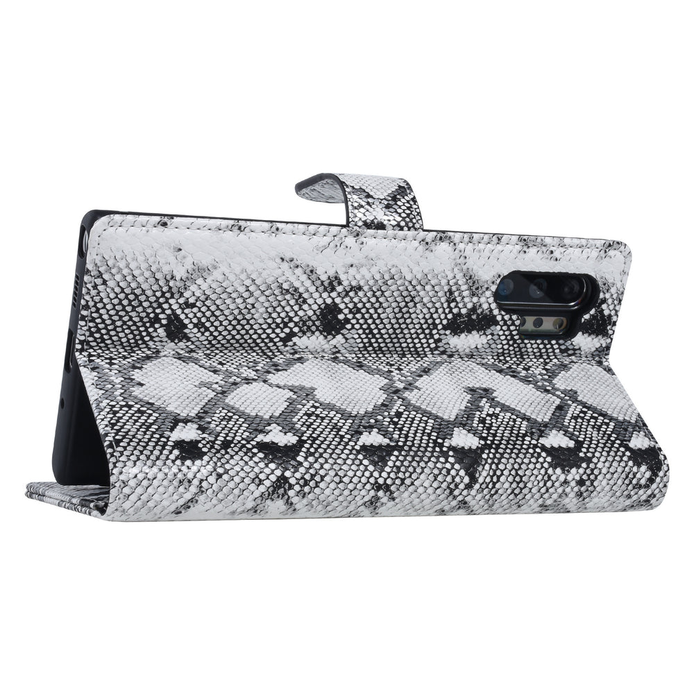UNIQ Accessory Zwart en Wit Slangenleer hoesje voor Galaxy Note 10 Plus - Book Case (N975F)-Hoesjes-Ilumina Benelux