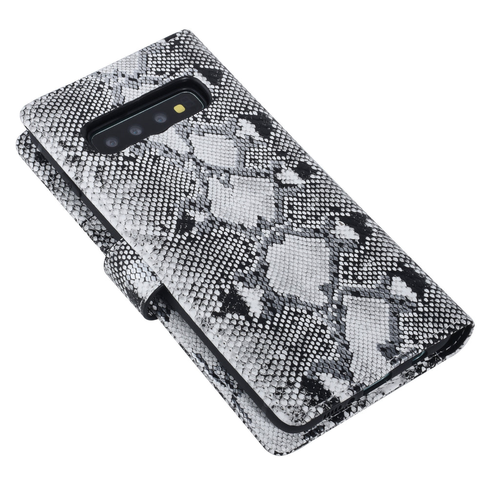 UNIQ Accessory Zwart en Wit Slangenleer hoesje voor Galaxy S10 Plus- Book Case-Hoesjes-Ilumina Benelux