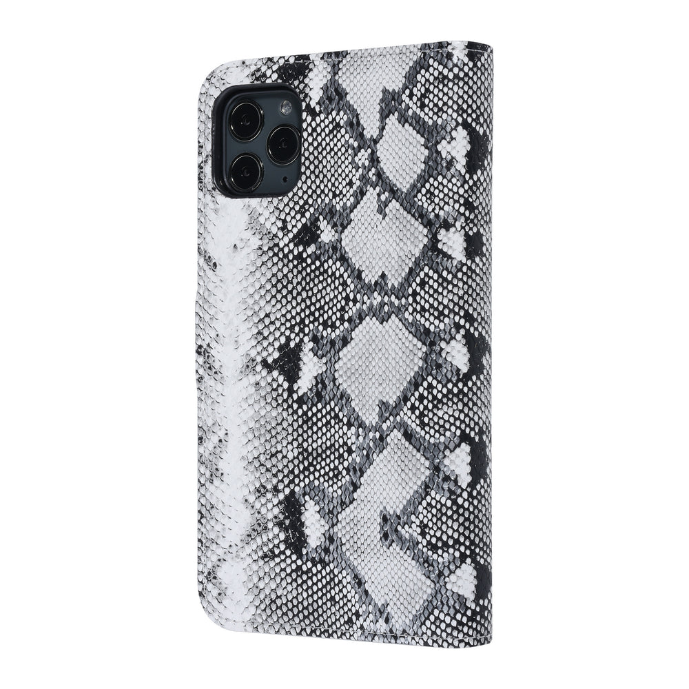UNIQ Accessory Zwart en Wit Slangenleer hoesje voor iPhone 11 Pro Max - Book Case-Hoesjes-Ilumina Benelux