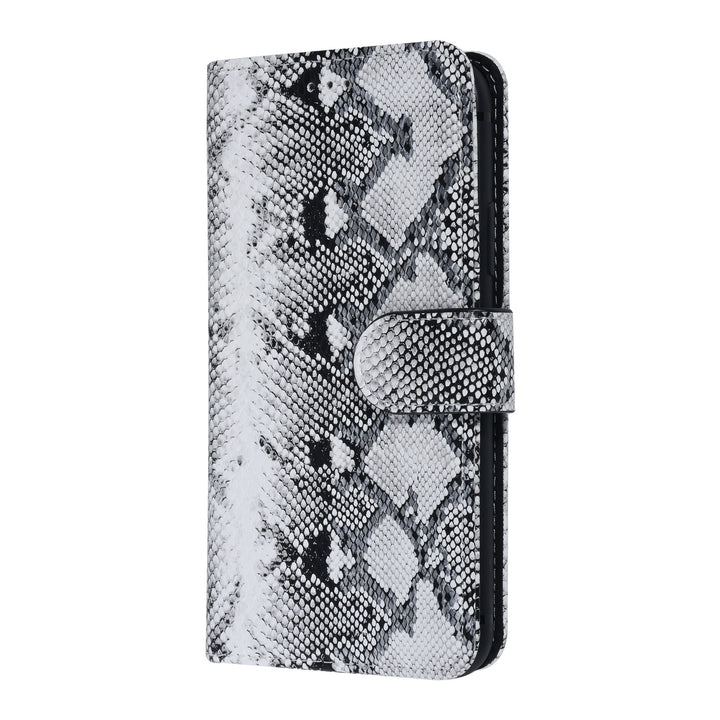UNIQ Accessory Zwart en Wit Slangenleer hoesje voor iPhone X-Xs - Book Case-Hoesjes-Ilumina Benelux