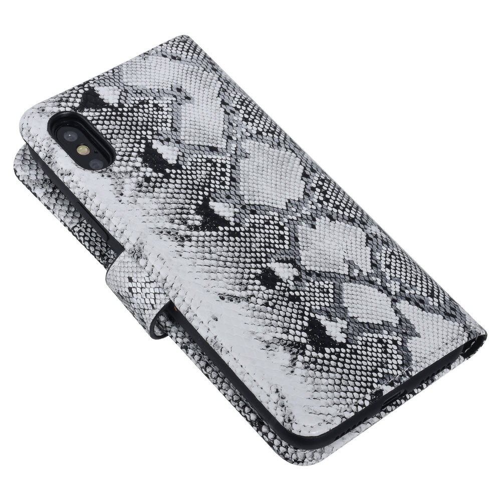 UNIQ Accessory Zwart en Wit Slangenleer hoesje voor iPhone X-Xs - Book Case-Hoesjes-Ilumina Benelux