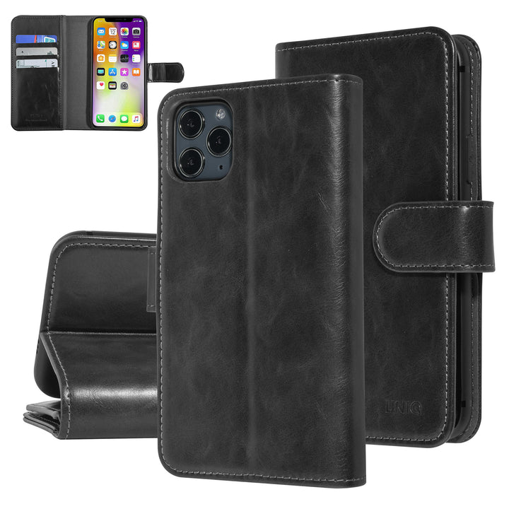 UNIQ Accessory Zwart hoesje iPhone 11 Pro - Book Case - Zachte huid-Hoesjes-Ilumina Benelux