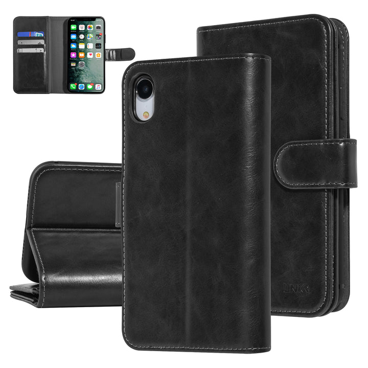 UNIQ Accessory Zwart hoesje iPhone XR - Book Case - Zachte huid-Hoesjes-Ilumina Benelux