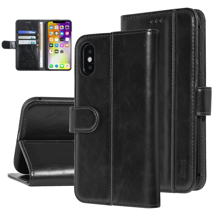 UNIQ Accessory Zwart hoesje iPhone Xs Max - Book Case - Zachte huid-Hoesjes-Ilumina Benelux