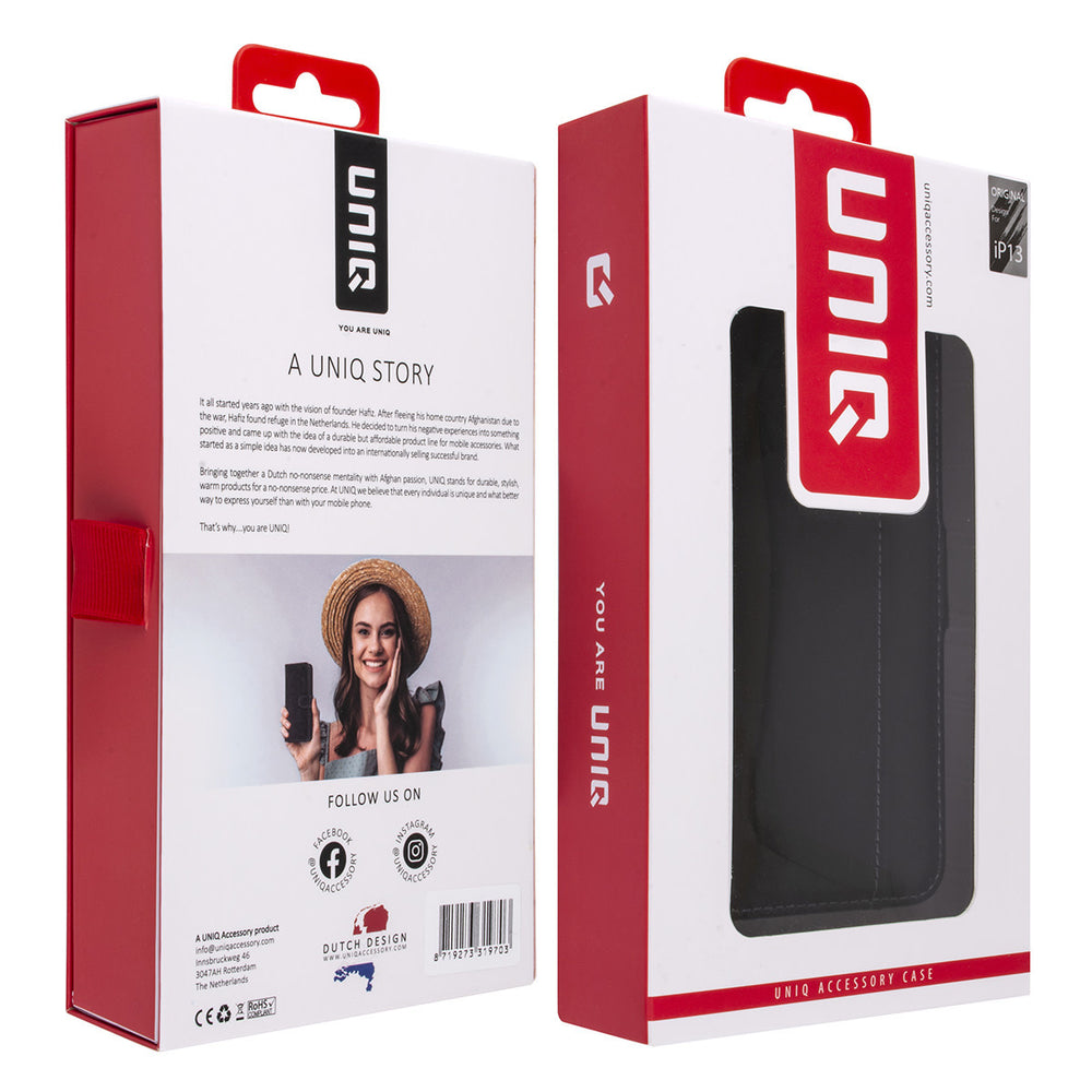 UNIQ Accessory Zwart hoesje voor iPhone 13 & 14 - Book Case - Pasjeshouder voor 3 pasjes - Magneetsluiting-Hoesjes-Ilumina Benelux