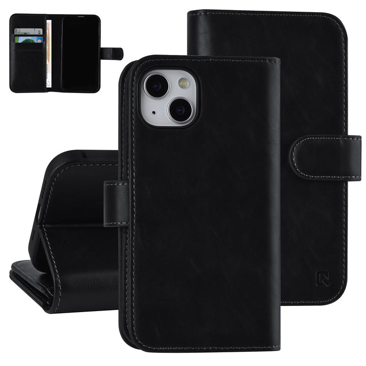UNIQ Accessory Zwart hoesje voor iPhone 13 & 14 - Book Case - Pasjeshouder voor 9 pasjes - Magneetsluiting-Hoesjes-Ilumina Benelux
