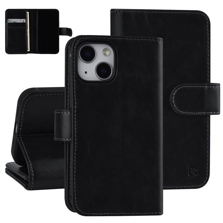 UNIQ Accessory Zwart hoesje voor iPhone 13 Mini - Book Case - Pasjeshouder 6x - Magneetsluiting-Hoesjes-Ilumina Benelux