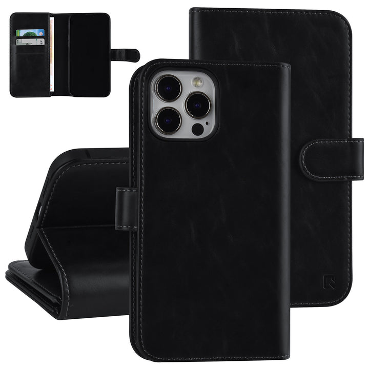 UNIQ Accessory Zwart hoesje voor iPhone 13 Pro Max - Book Case - Pasjeshouder voor 9 pasjes - Magneetsluiting-Hoesjes-Ilumina Benelux