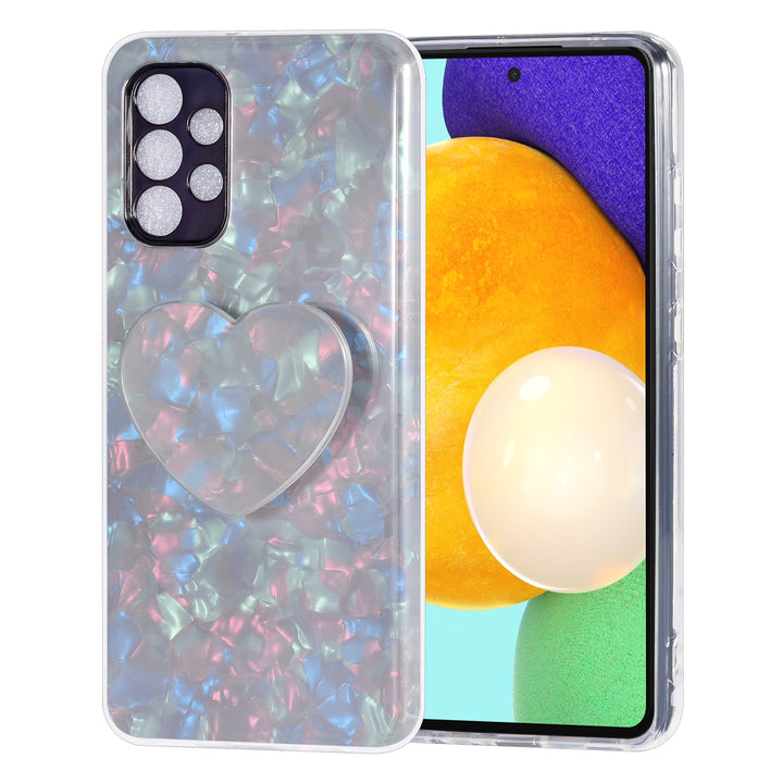 UNIQ Accessory hoesje voor Samsung Galaxy A52 - TPU Backcover - Heartshaped Popsocket - Zwart-Hoesjes-Ilumina Benelux