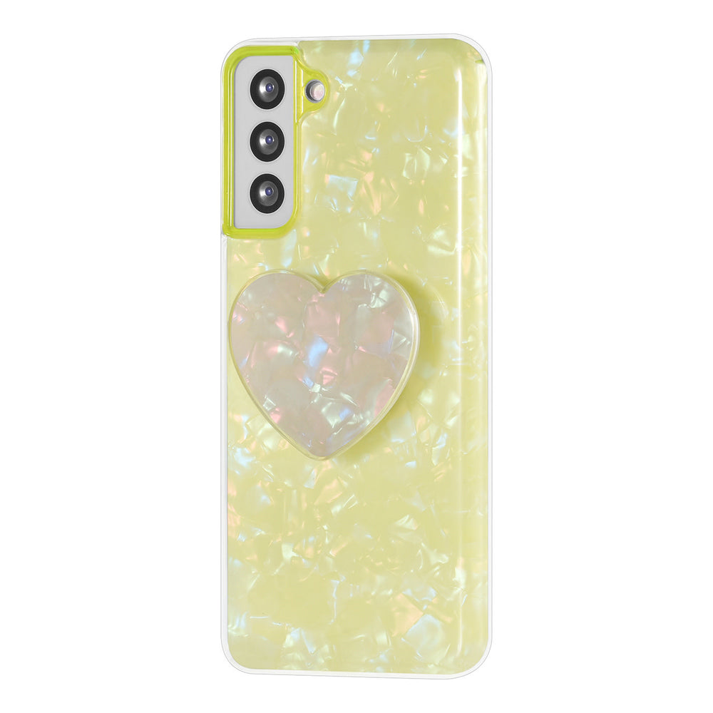 UNIQ Accessory hoesje voor Samsung Galaxy S21 Plus - TPU Backcover - Heartshaped Popsocket - Groen-Hoesjes-Ilumina Benelux