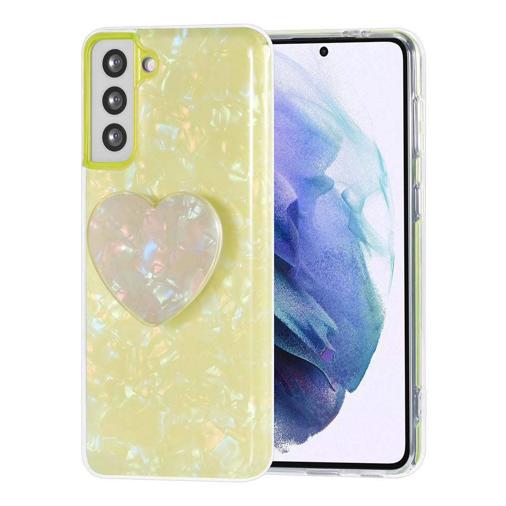 UNIQ Accessory hoesje voor Samsung Galaxy S21 Plus - TPU Backcover - Heartshaped Popsocket - Groen-Hoesjes-Ilumina Benelux