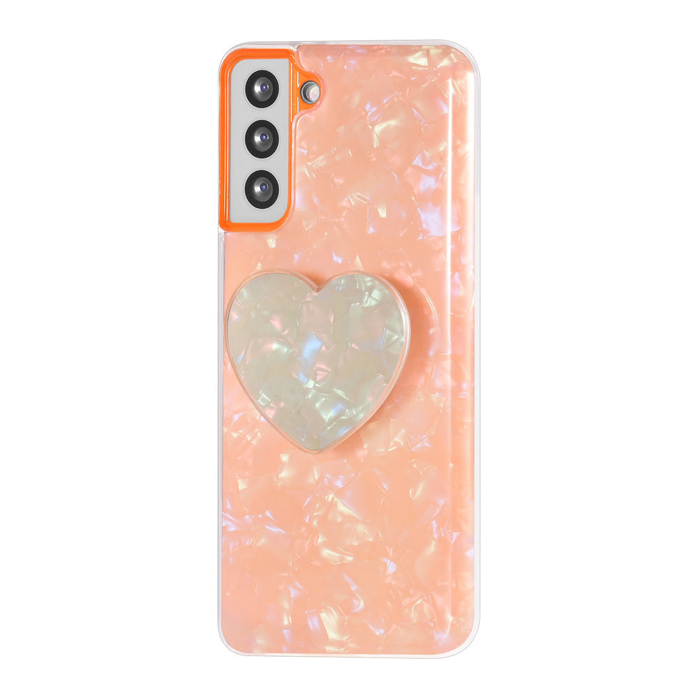 UNIQ Accessory hoesje voor Samsung Galaxy S21 Plus - TPU Backcover - Heartshaped Popsocket - Oranje-Hoesjes-Ilumina Benelux