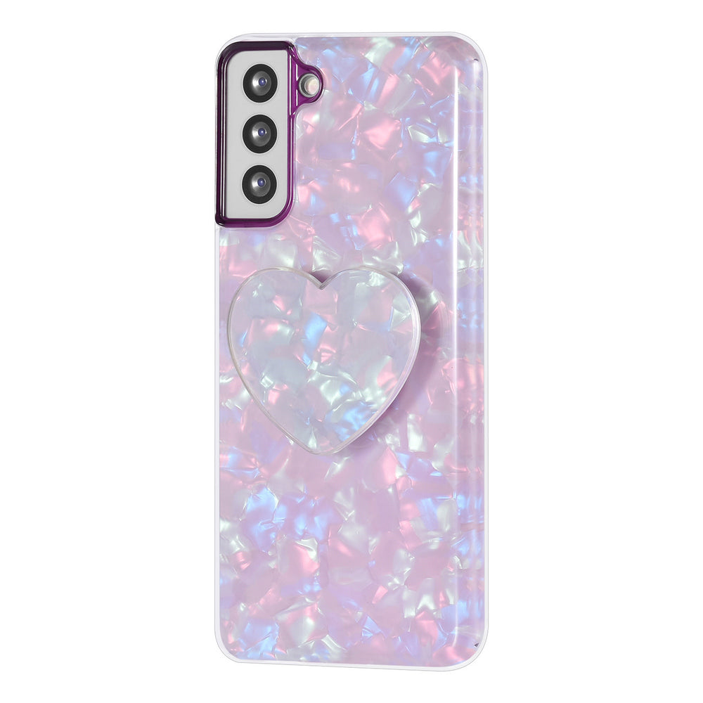 UNIQ Accessory hoesje voor Samsung Galaxy S21 Plus - TPU Backcover - Heartshaped Popsocket - Paars-Hoesjes-Ilumina Benelux