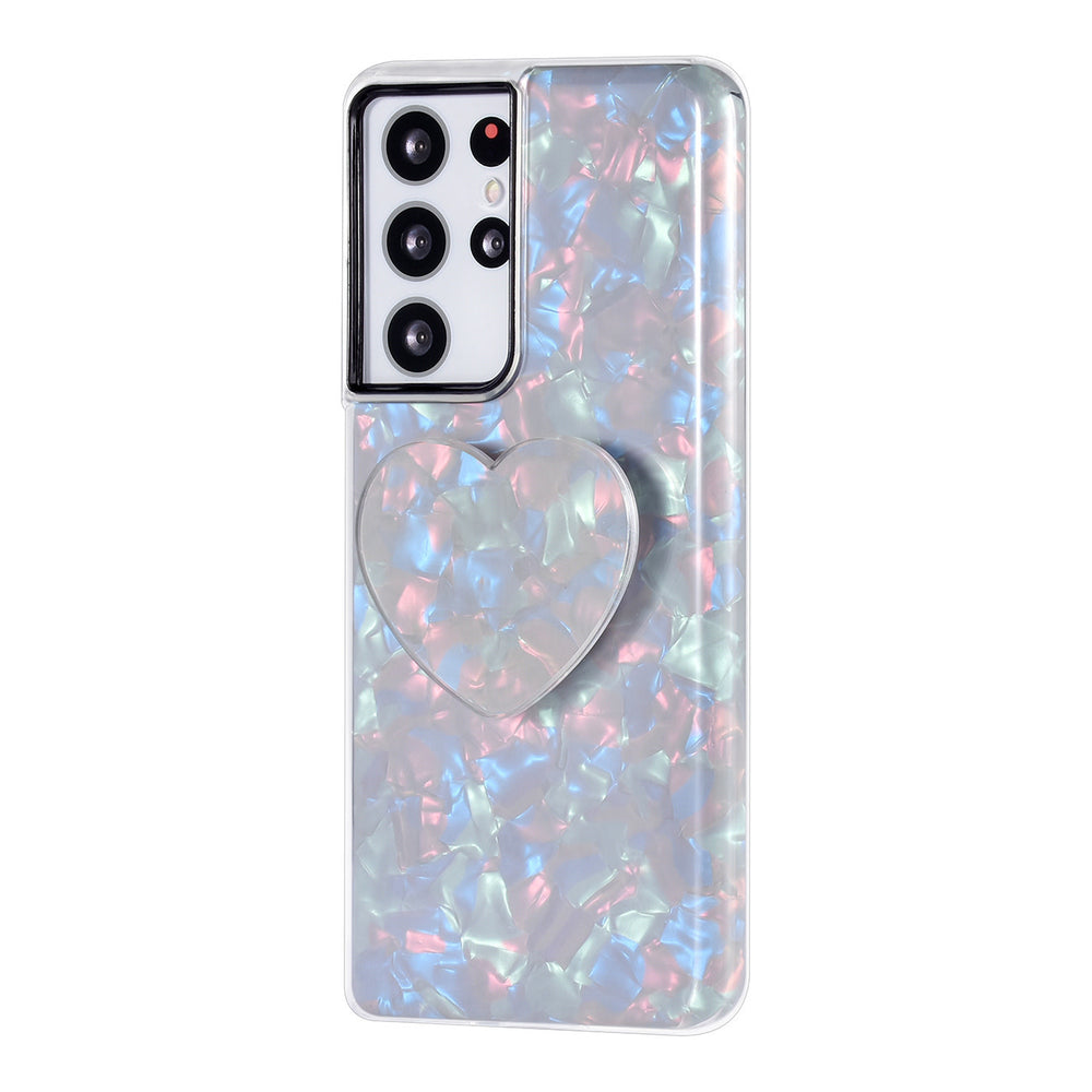 UNIQ Accessory hoesje voor Samsung Galaxy S21 Plus - TPU Backcover - Heartshaped Popsocket - Zwart-Hoesjes-Ilumina Benelux