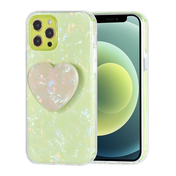 UNIQ Accessory hoesje voor iPhone 12 - 12 Pro - TPU Backcover - Heartshaped Popsocket - Groen-Hoesjes-Ilumina Benelux