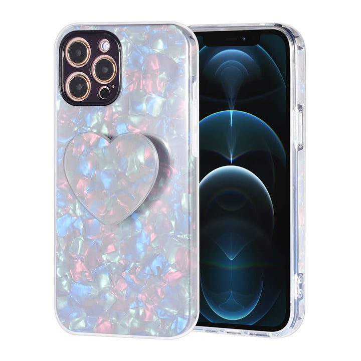 UNIQ Accessory hoesje voor iPhone 12 Pro Max - TPU Backcover - Heartshaped Popsocket - Zwart-Hoesjes-Ilumina Benelux