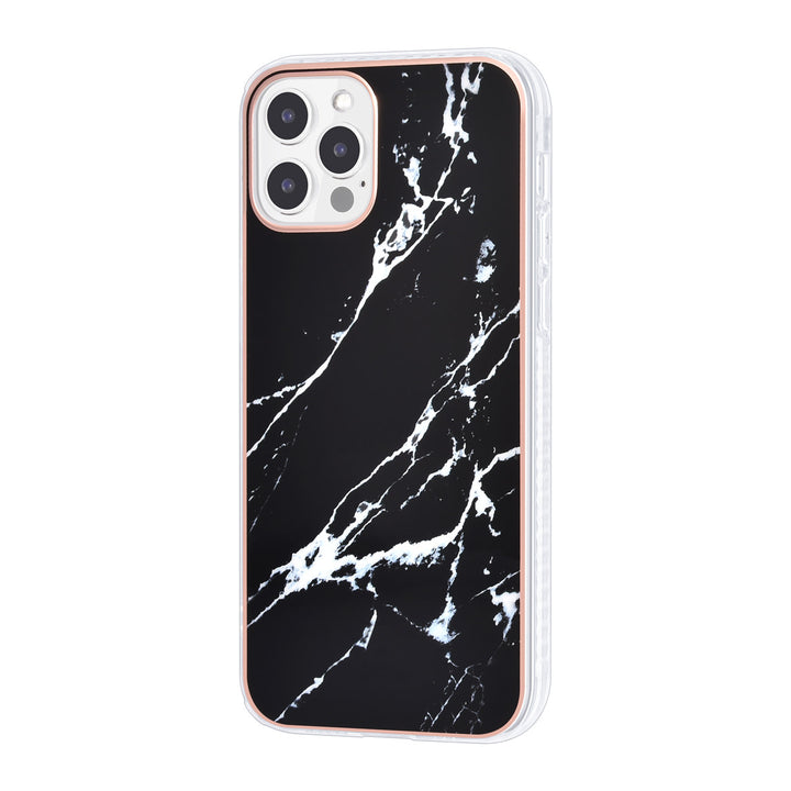 UNIQ Accessory iPhone 12 - 12 Pro Backcover hoesje Silicone - Marble Black-Hoesjes-Ilumina Benelux