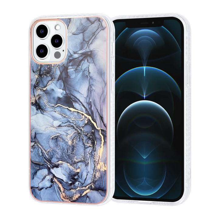 UNIQ Accessory iPhone 12 - 12 Pro Backcover hoesje Silicone - Marble Grey-Hoesjes-Ilumina Benelux